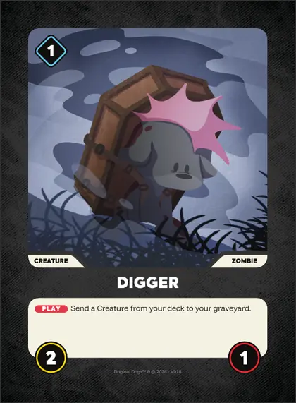 Digger — Zombie creature, Doginal Dogs Legends TCG