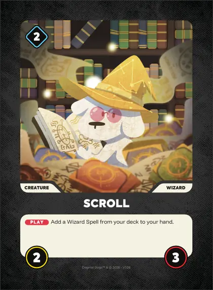 Scroll — Wizard creature, Doginal Dogs Legends TCG