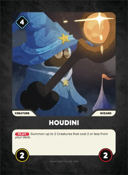 Houdini — Wizard creature, Doginal Dogs Legends TCG