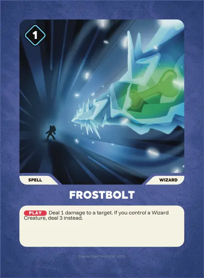 Frostbolt — Wizard spell, Doginal Dogs Legends TCG