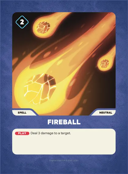 Fireball — Neutral spell, Doginal Dogs Legends TCG